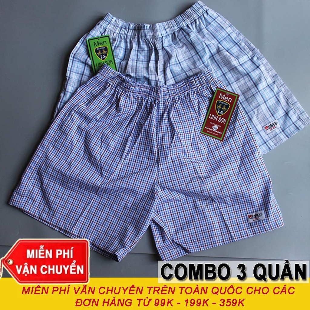 COMBO 3 Quần Đùi Nam Caro Có túi- Mặc nhà BM01