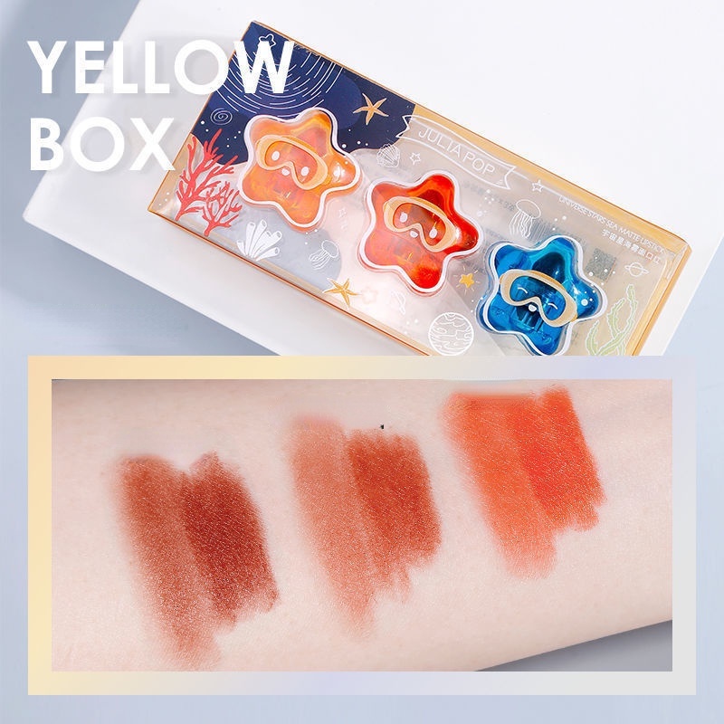 [Hàng mới về] Set 3 son môi JULIA POP nhỏ gọn lâu trôi không thấm nước