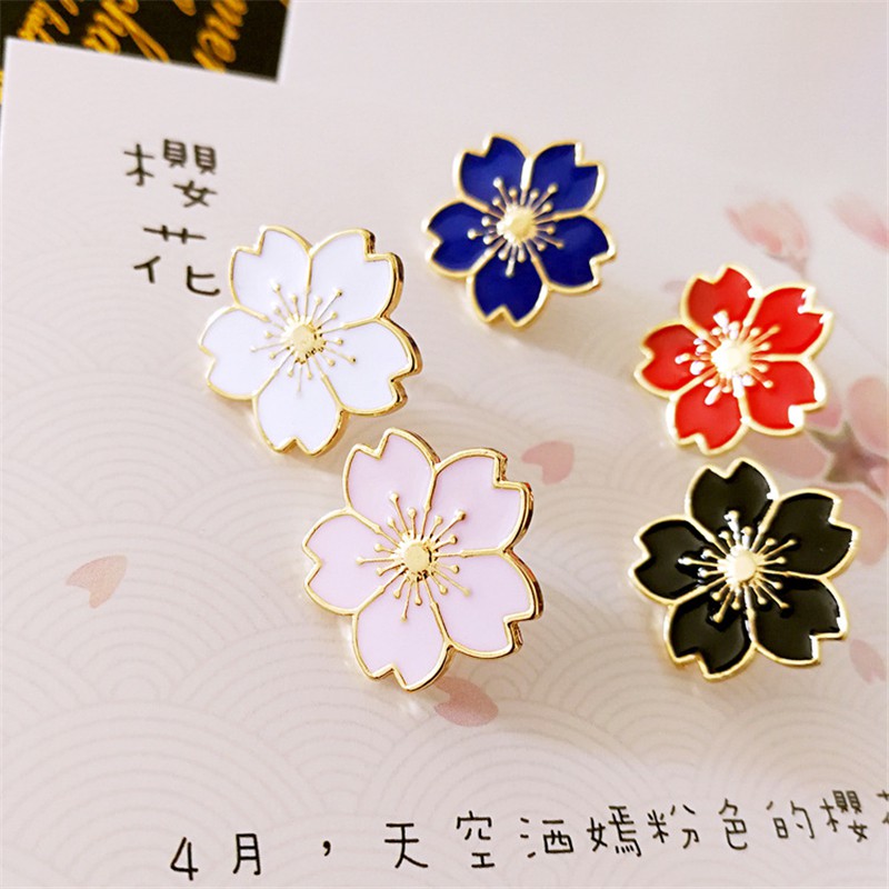 Pin cài áo hoa anh đào sakura đủ màu - GC004