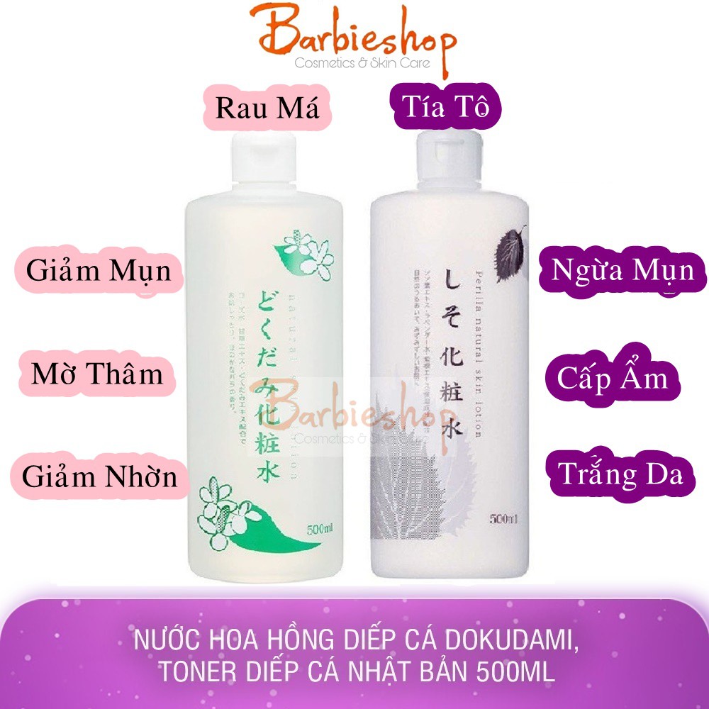 Nước Hoa Hồng Dokudami Nhật Chiết Xuất Từ Diếp Cá NATURAL SKIN 500ML