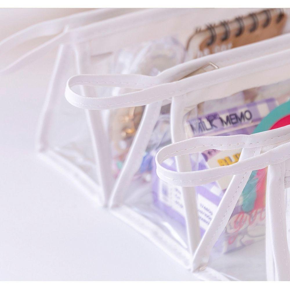 MYRONGVN Túi PVC Trong Suốt Đựng Đồ Trang Điểm Họa Tiết Hoạt Hình Ốp
