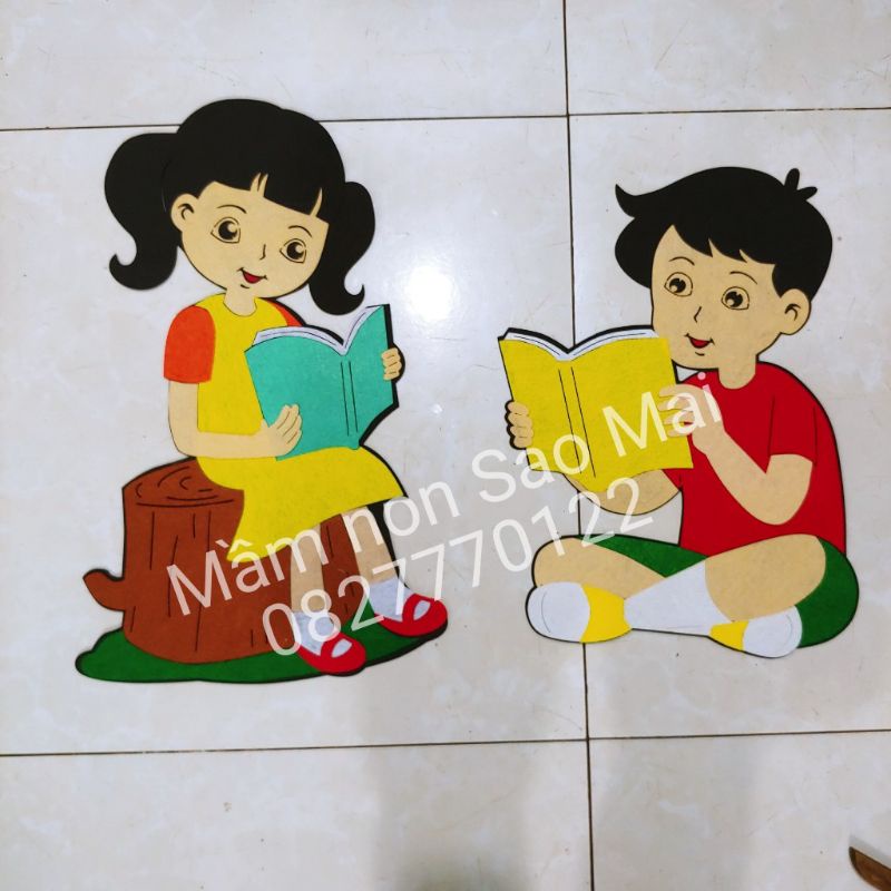 Tranh góc trang trí Góc học tập
