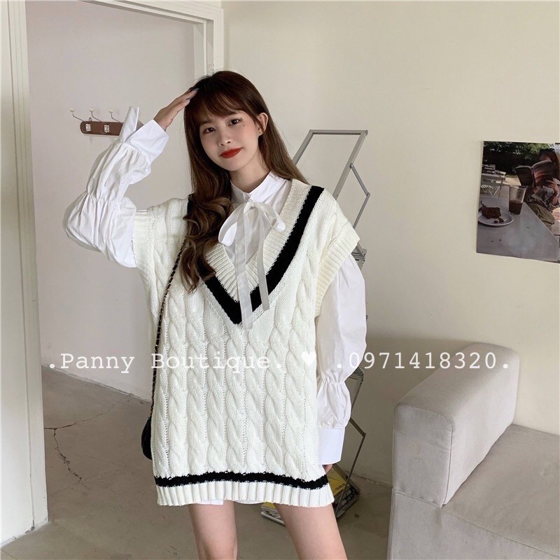 [Order có ảnh thật] Set Áo len gile và sơmi trắng kiểu nữ sinh 👩🏼‍🎓,  style ulzzang Hàn Quốc 🌻 Panny Boutique 🌻