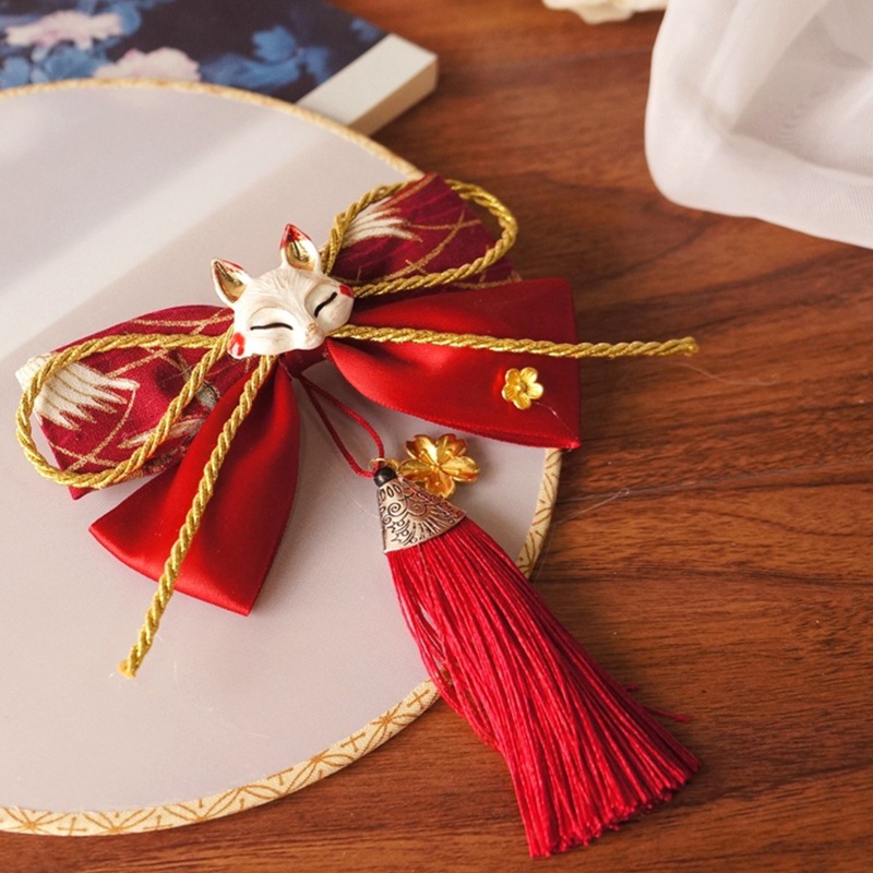 XIXI Kẹp Tóc Tua Rua Hình Nơ Họa Tiết Hoạt Hình Phong Cách Nhật Bản Ngọt Ngào