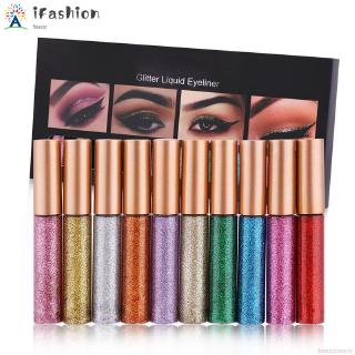 [Hàng mới về] Set 10 kẻ mắt nhũ ánh kim tuyến vàng/bạc dạng lỏng màu sắc đa dạng lên màu chuẩn kháng nước