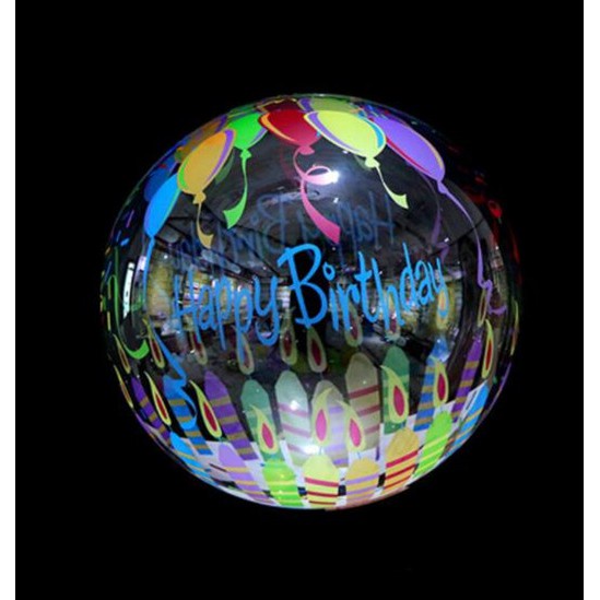 Quả Bóng 20 Inch In Chữ HAPPY Birthday Trong Suốt Trang Trí Tiệc Sinh Nhật