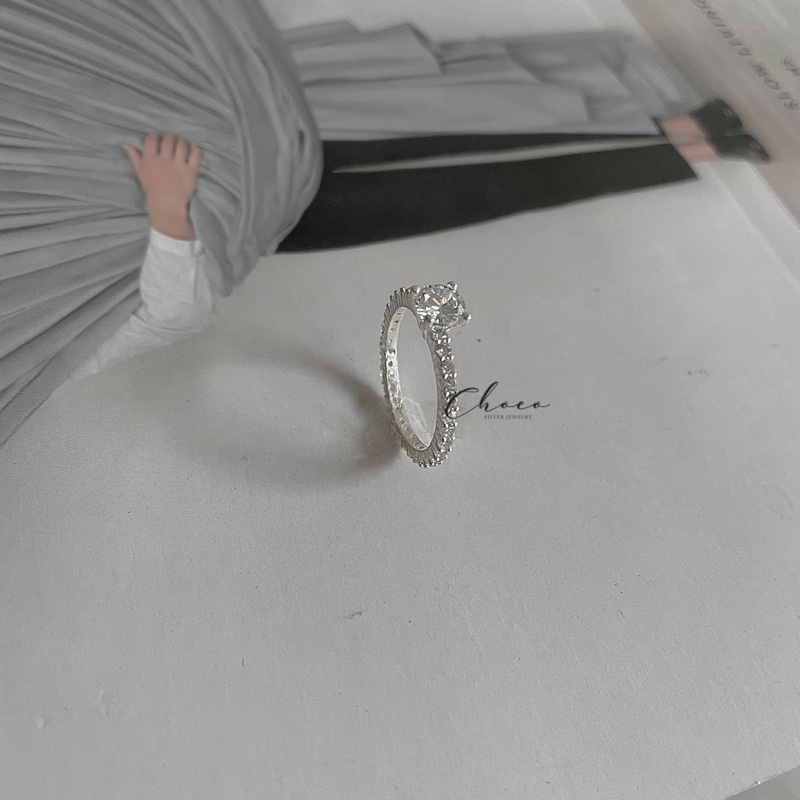 Nhẫn bạc đính đá Choco Jewelry