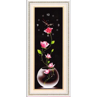 Tranh đính đá Đồng Hồ Hoa Hồng Dây DF2609 (37x95) chưa đính
