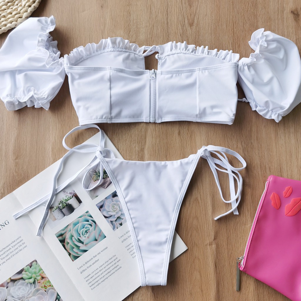 [Mã FACBGO245 giảm 10K đơn bất kì] Bikini Màu Trơn Có Đệm Mút Nâng Ngực Gợi Cảm | BigBuy360 - bigbuy360.vn