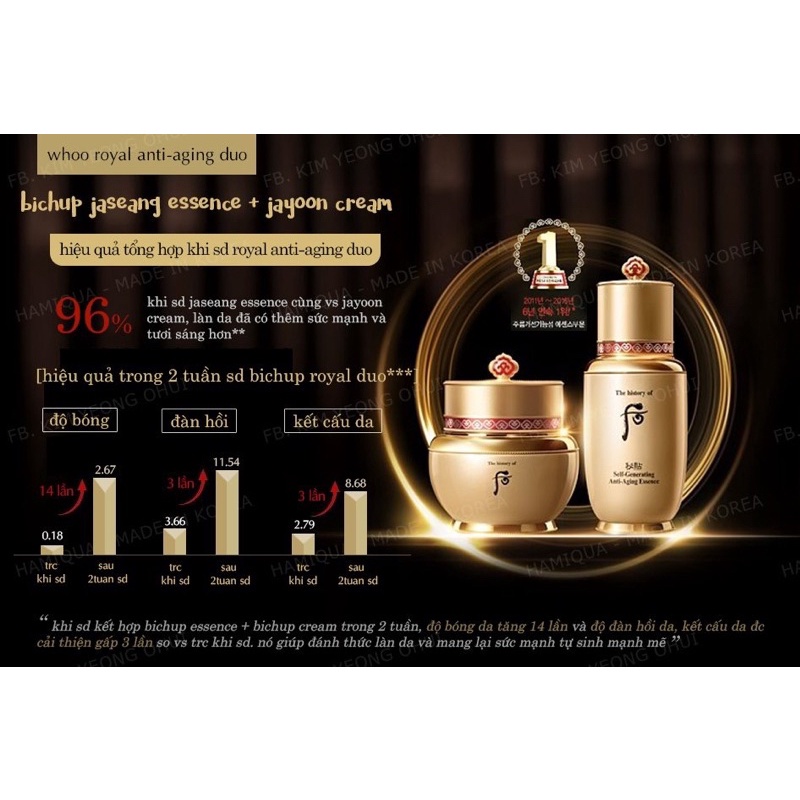 Tinh chất tái sinh Whoo Bichup Self-Generating Anti-Aging Essence 8ml - Chuẩn chính hãng