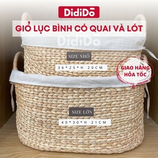 Giỏ lục bình có quai và lót