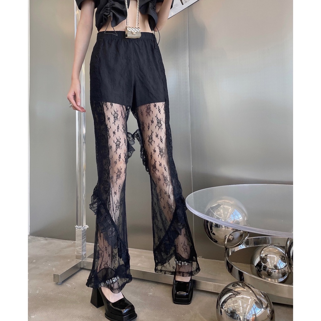 Quần ống loe Yves Saint Laurent YSL ống lưới độc đáo và quyến rũ mang đến phong cách thời trang khác biệt