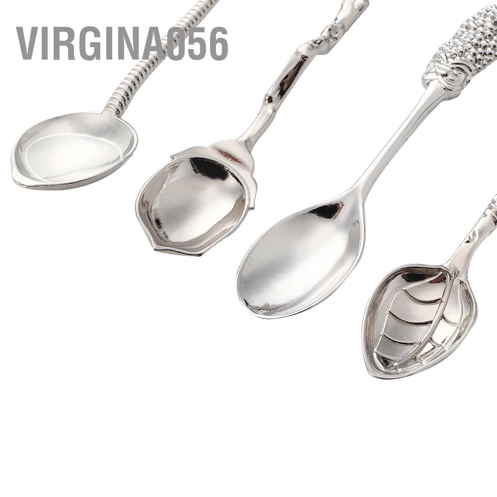 Hàng Hot 4 cái Cổ Điển Mini Hợp Kim Cà Phê Muỗng Kem Món Tráng Miệng Khuấy Bộ Đồ Ăn Hàng giao ngayVirgina056