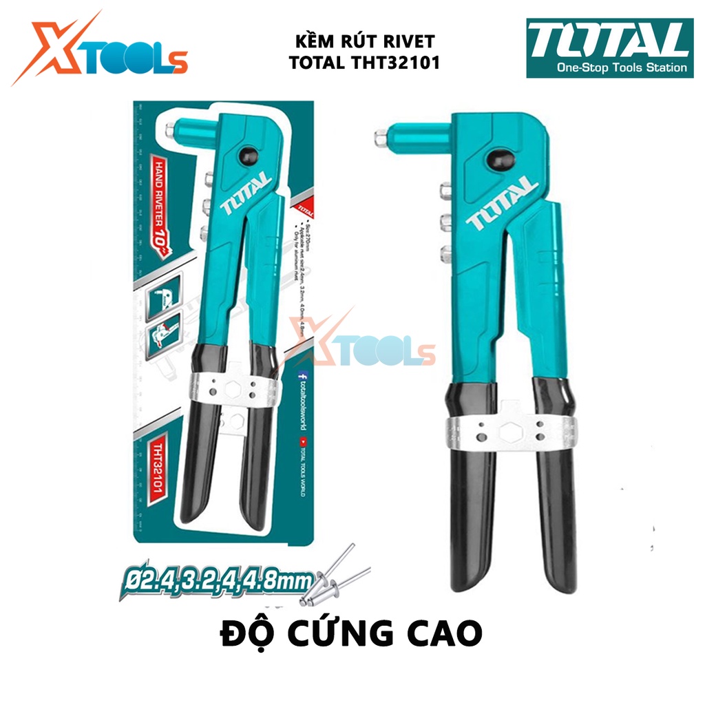 Kềm rút rivet TOTAL THT32101 kìm rút rivet Chiều dài 260mm(10&quot; ) chịu nhiệt, chịu lực mạ lớp chống oxy hóa, chống rỉ khó