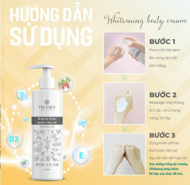 Kem ủ trắng da body Truesky Dạng Vòi Nhấn Whitening Body Cream | BigBuy360 - bigbuy360.vn