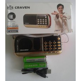 Đài nghe nhạc craven CR-836S hỗ trợ nghe FM, USB, Thẻ nhớ