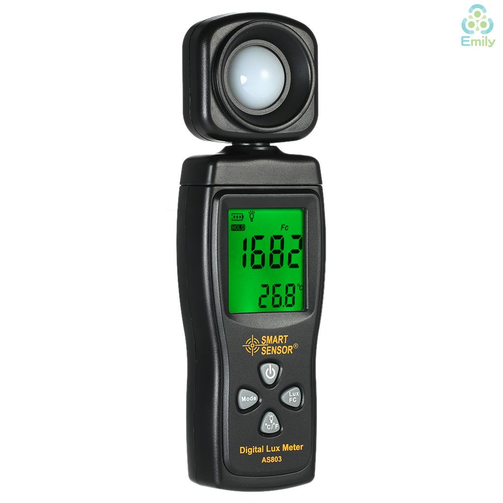 Máy đo độ sáng kỹ thuật số SMART SENSOR mini cầm tay màn hình LCD hiển thị 0-200000 Lux