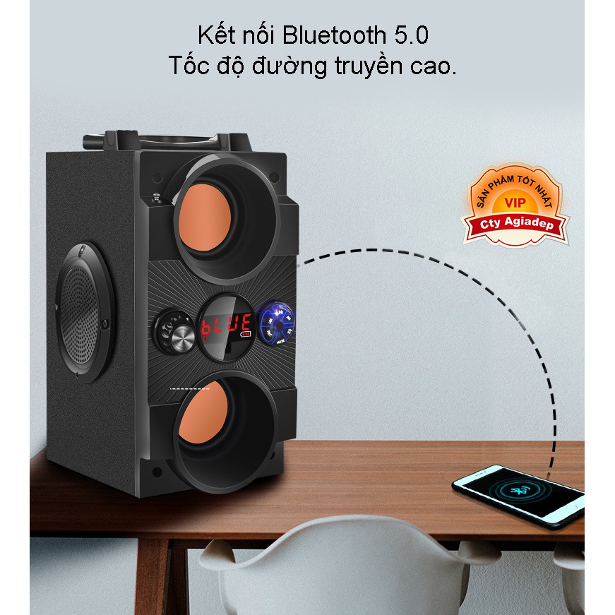 Loa bluetooth + Mic không dây karaoke mini tại gia hoặc MC bán hàng