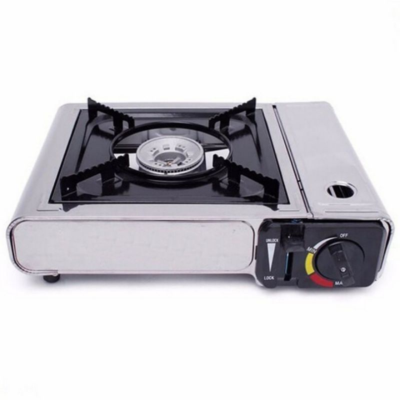 Bếp ga du lịch an toàn - bếp ga mini vỏ inox cao cấp siêu bền sáng bóng rễ vệ sinh