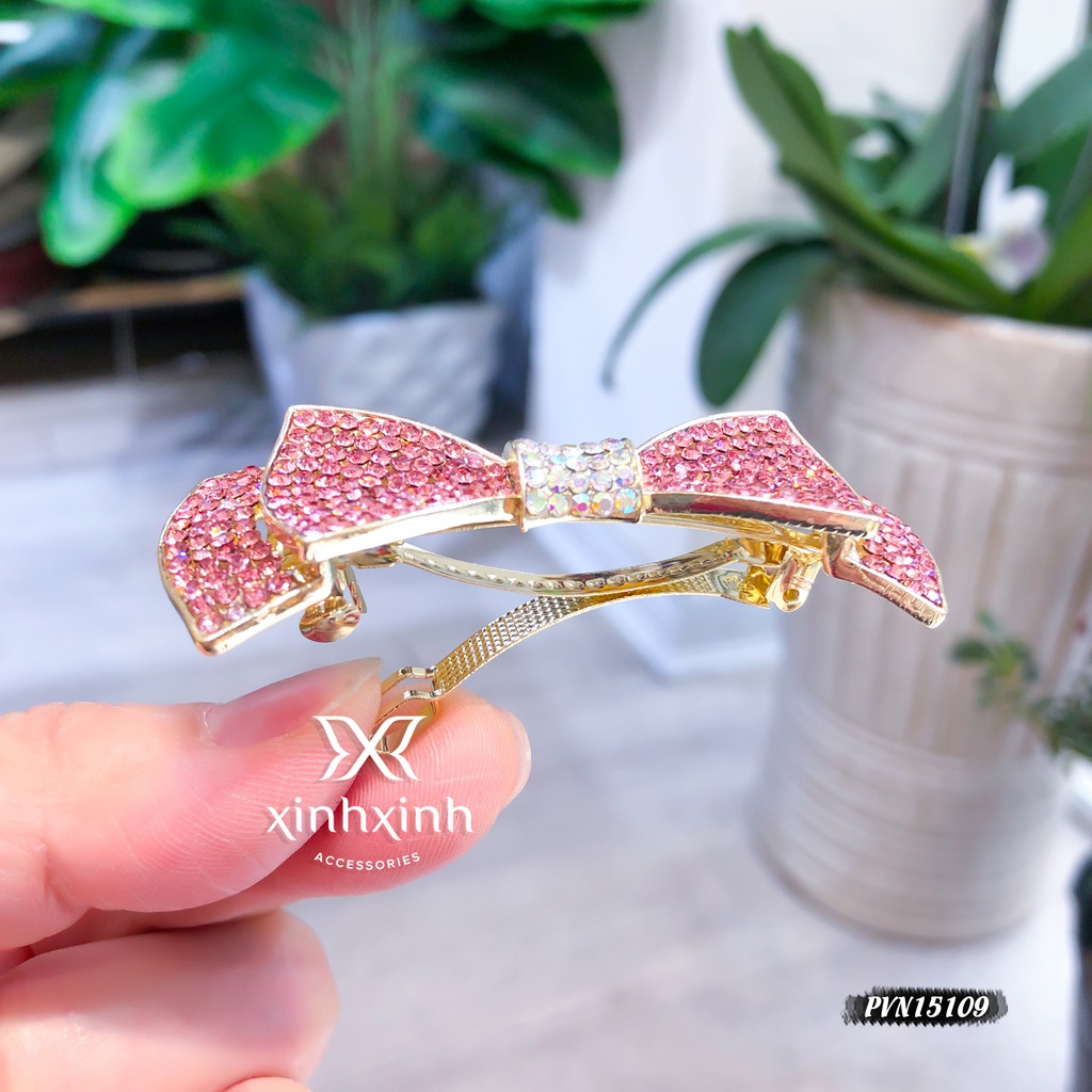 Kẹp tóc bấm nơ kép màu cho bạn gái - Xinh Xinh Accessories