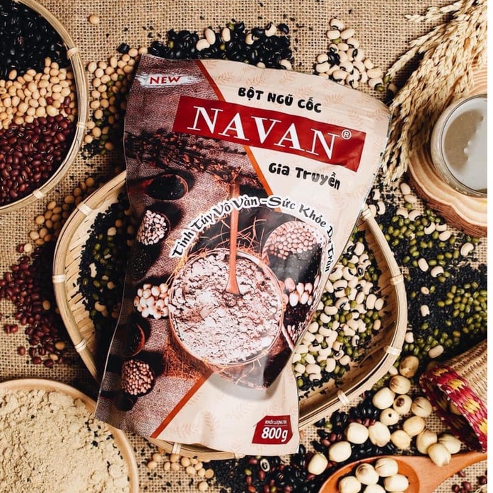 Ngũ Cốc Navan Gia Truyền 7 Loại Hạt 800Gr - Lợi Sữa - Tăng Cân - Hàng Chính Hãng Date Mới 12/2022
