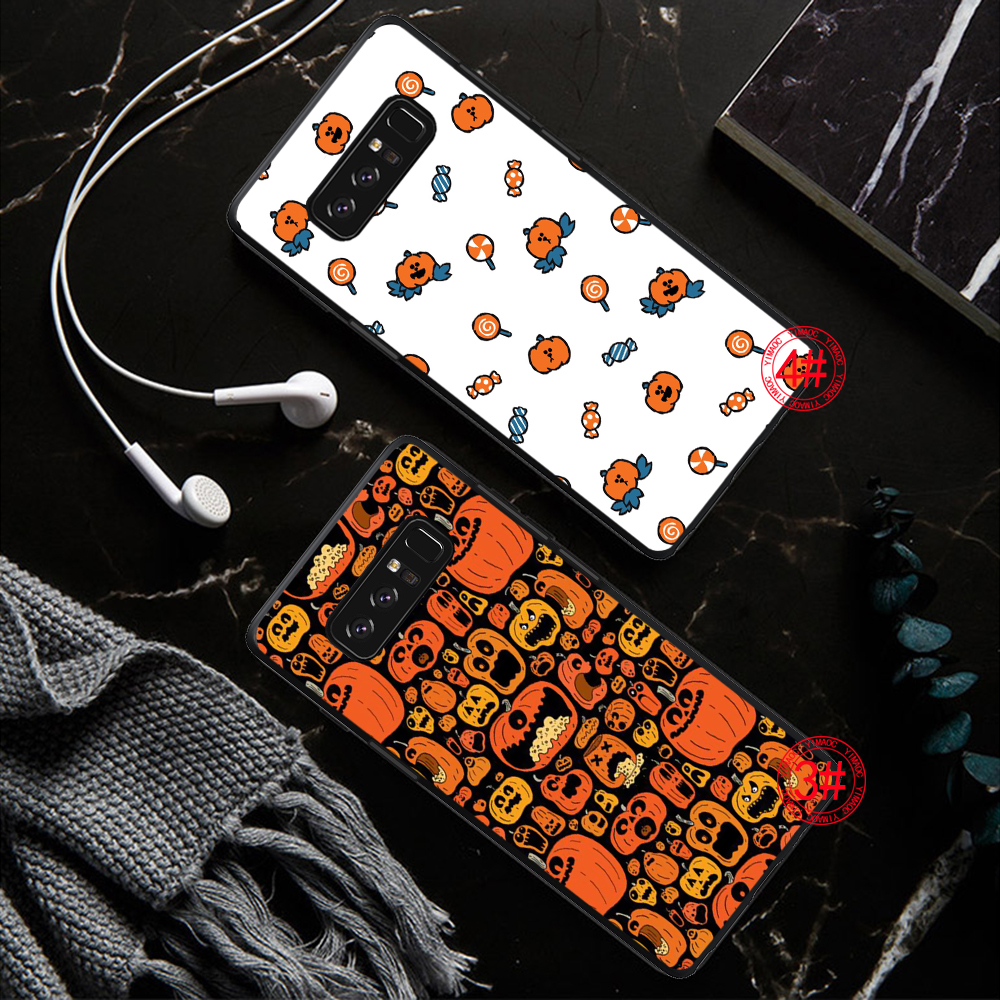 Ốp điện thoại mềm màu cam mùa thu bí ngô Halloween cho Samsung A31 A42 A02 A12 A32 A52 A72 F62 M62