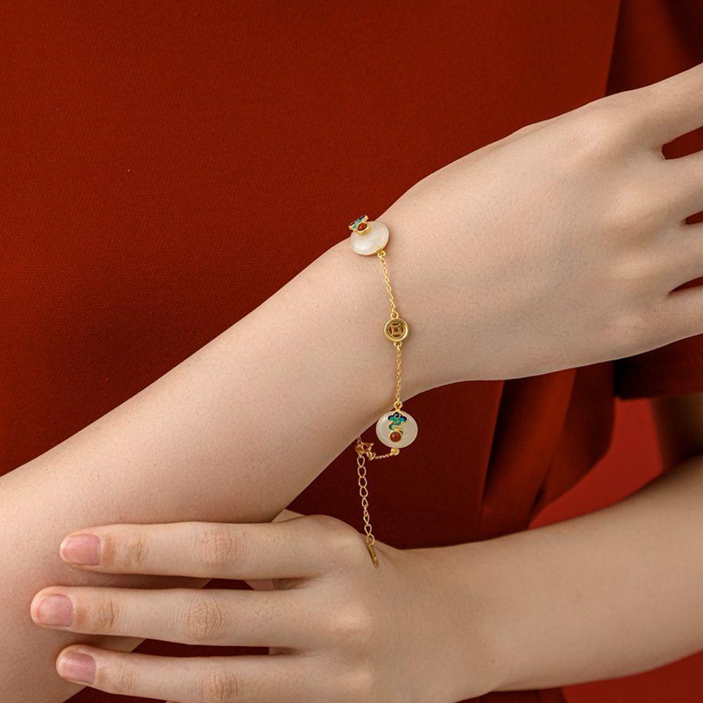 VANES1 Bông Tai / Nhẫn Tráng Men Phong Cách Trung Hoa Cổ Điển Thời Trang Sang Trọng