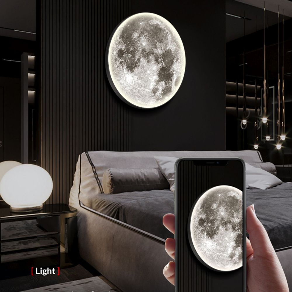 Đèn LED treo tường trang trí hình mặt trăng hiện đại