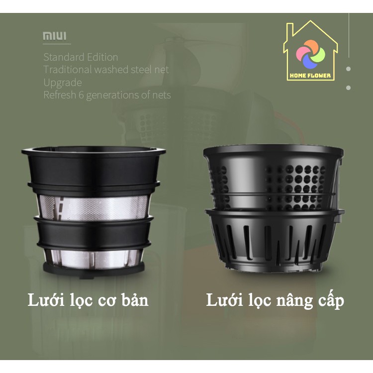 Máy ép trái cây tốc độ chậm - Lưới lọc được nâng cấp Ép kiệt 95% nước - Máy ép hoa quả nội địa Trung Quốc MIUI