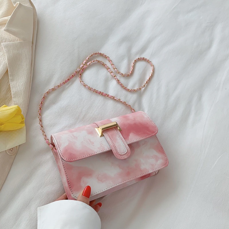 Túi Đeo Vai Hình Vuông Cỡ Nhỏ Phối Dây Đeo Sợi Xích Thời Trang Cho Nữ