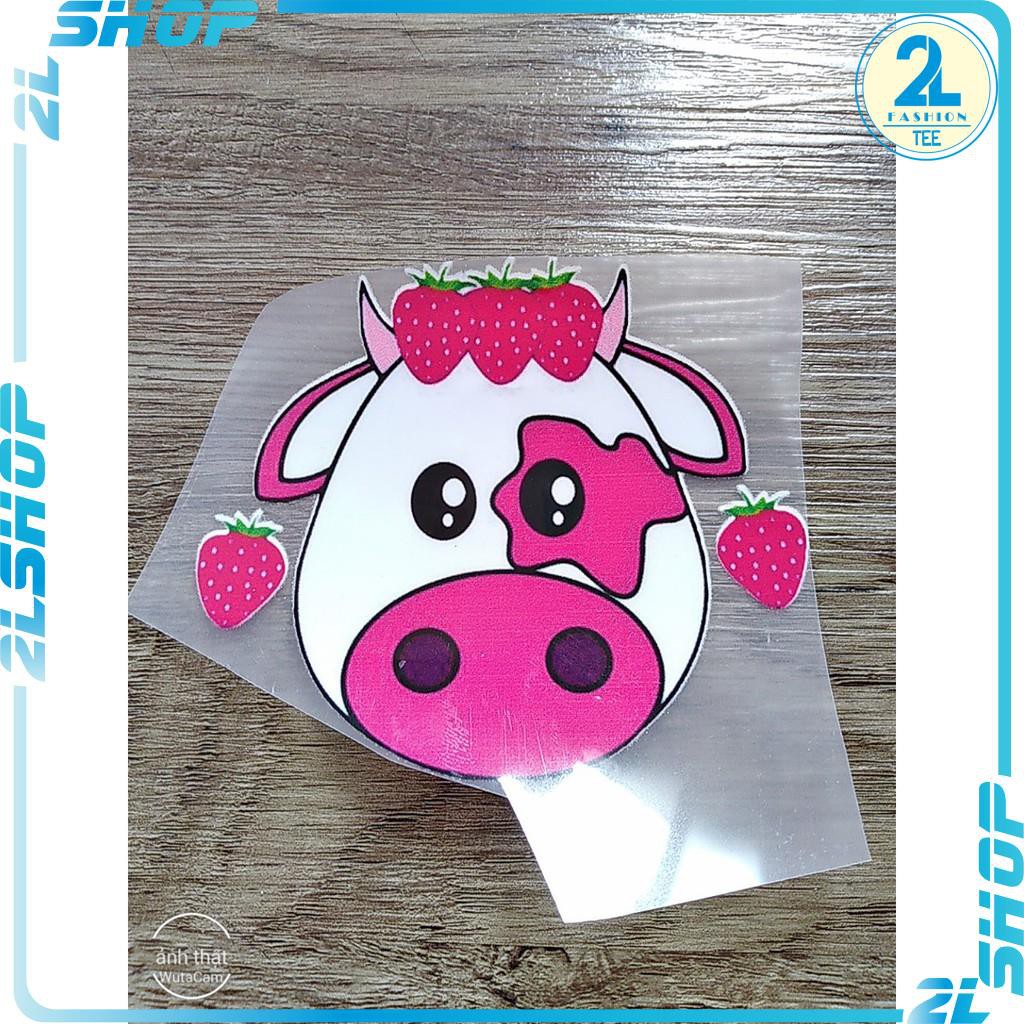 Decal Logo bò sữa in áo ủi trực tiếp lên áo thun, ba lô, túi xách