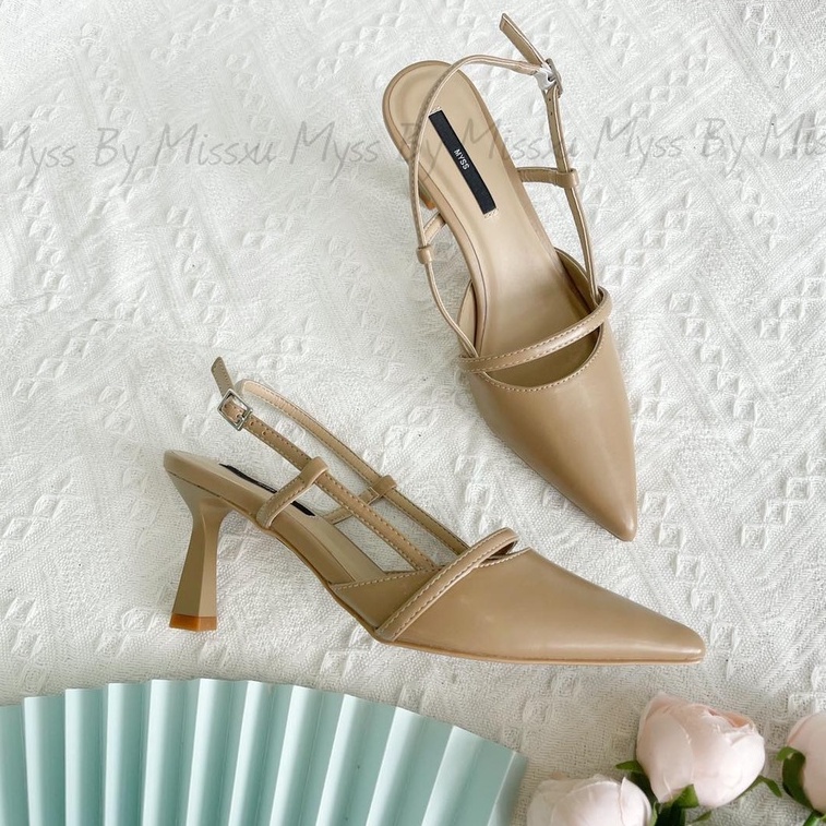 Giày nữ mũi nhọn sling back 7 cm thời trang MYSS - CG242