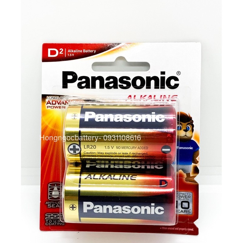 Pin Đại Alkaline ( Pin D ) Panasonic1,5V - Vỉ 2 Viên Hàng Chính Hãng