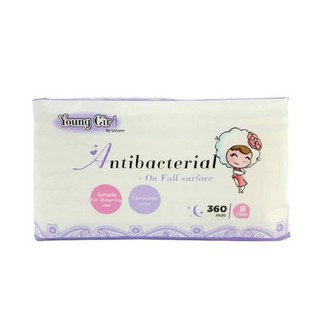 Băng vệ sinh kháng khuẩn Uucare nhập khẩu Singapore - dòng Young girl ban đêm 360mm, gói 8 miếng