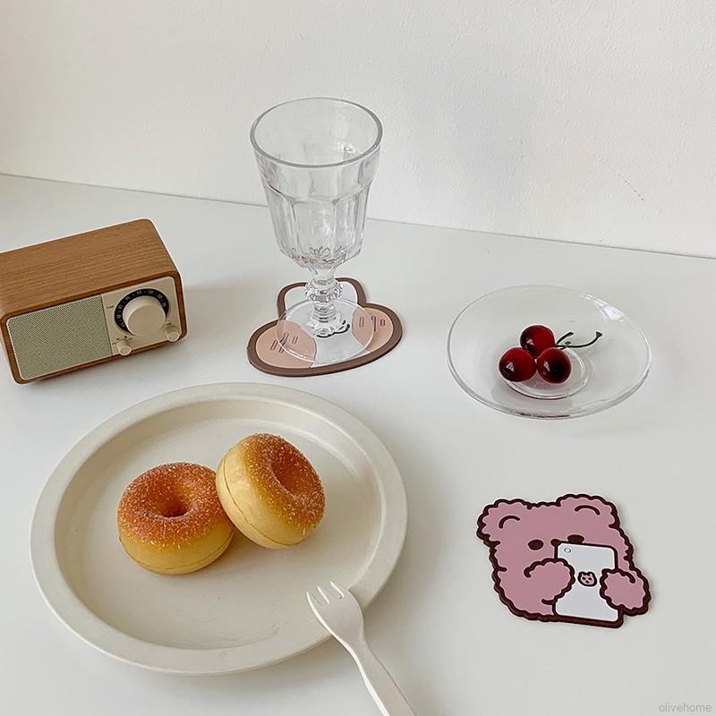 Tấm lót ly chống thấm nước chống trượt kiểu dáng hoạt hình dễ thương sáng tạo