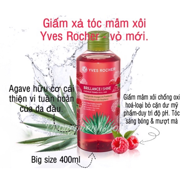 [SẴN-KÈM BILL] Giấm xả tóc Yves Rocher mâm xôi Big Size 400ml sale - Bill up ảnh cuối