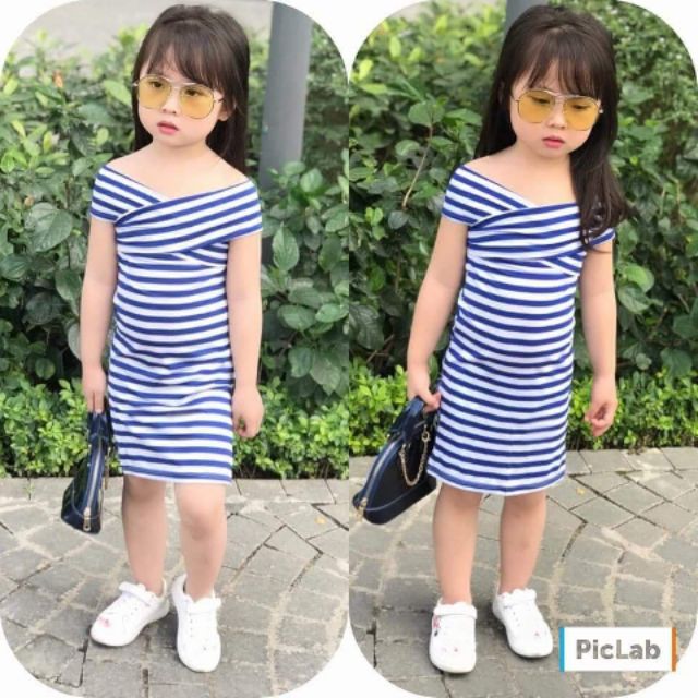 Đầm body sọc mặc 2 kiểu