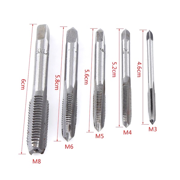 Bộ 5 Mũi Khoan Taro Ren M3 - M4 - M5 - M6 - M8