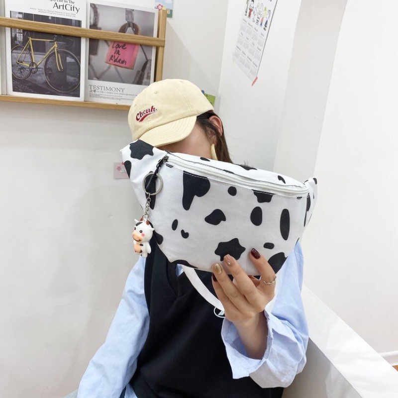 Túi đeo chéo nam nữ hoạ tiết túi bò sữa | BigBuy360 - bigbuy360.vn