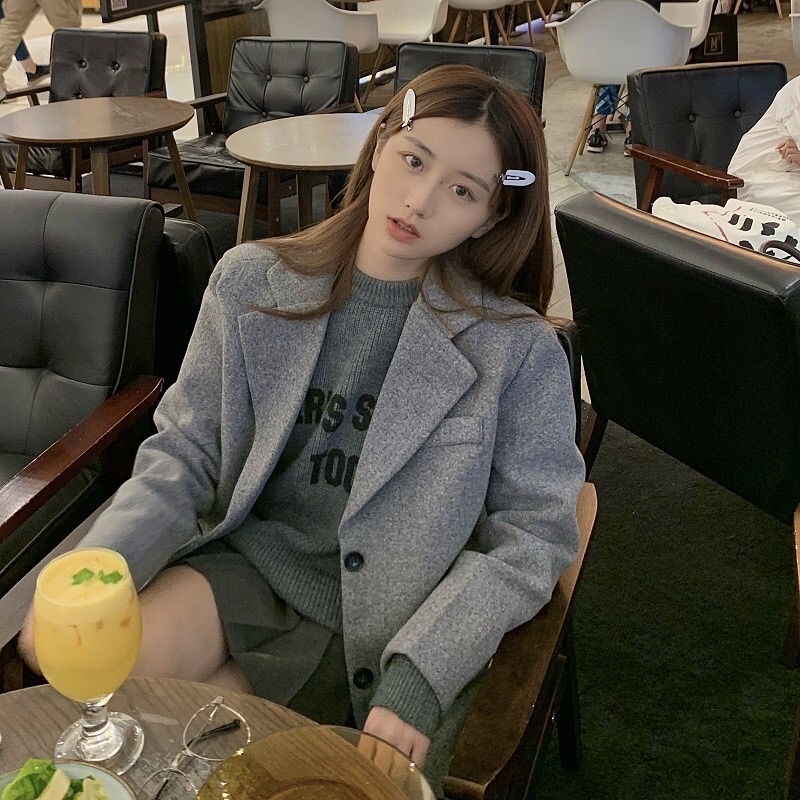 ÁO KHOÁC BLAZER DÀY MÀU XÁM BASIC DỄ PHỐI