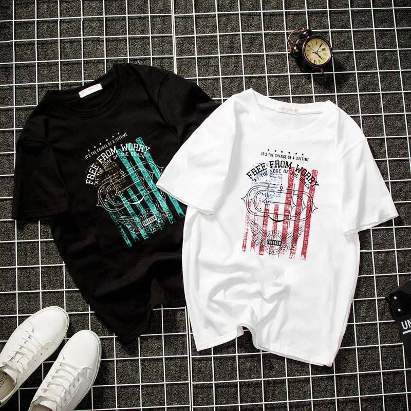 Áo thun unisex form rộng đồ họa chữ kiểu vải dày mịn 2019T1728