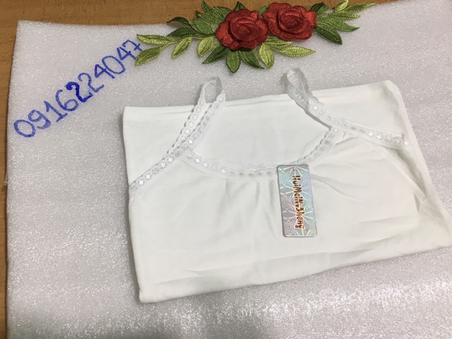 Áo lá học sinh cotton dáng dài, áo lót hai dây