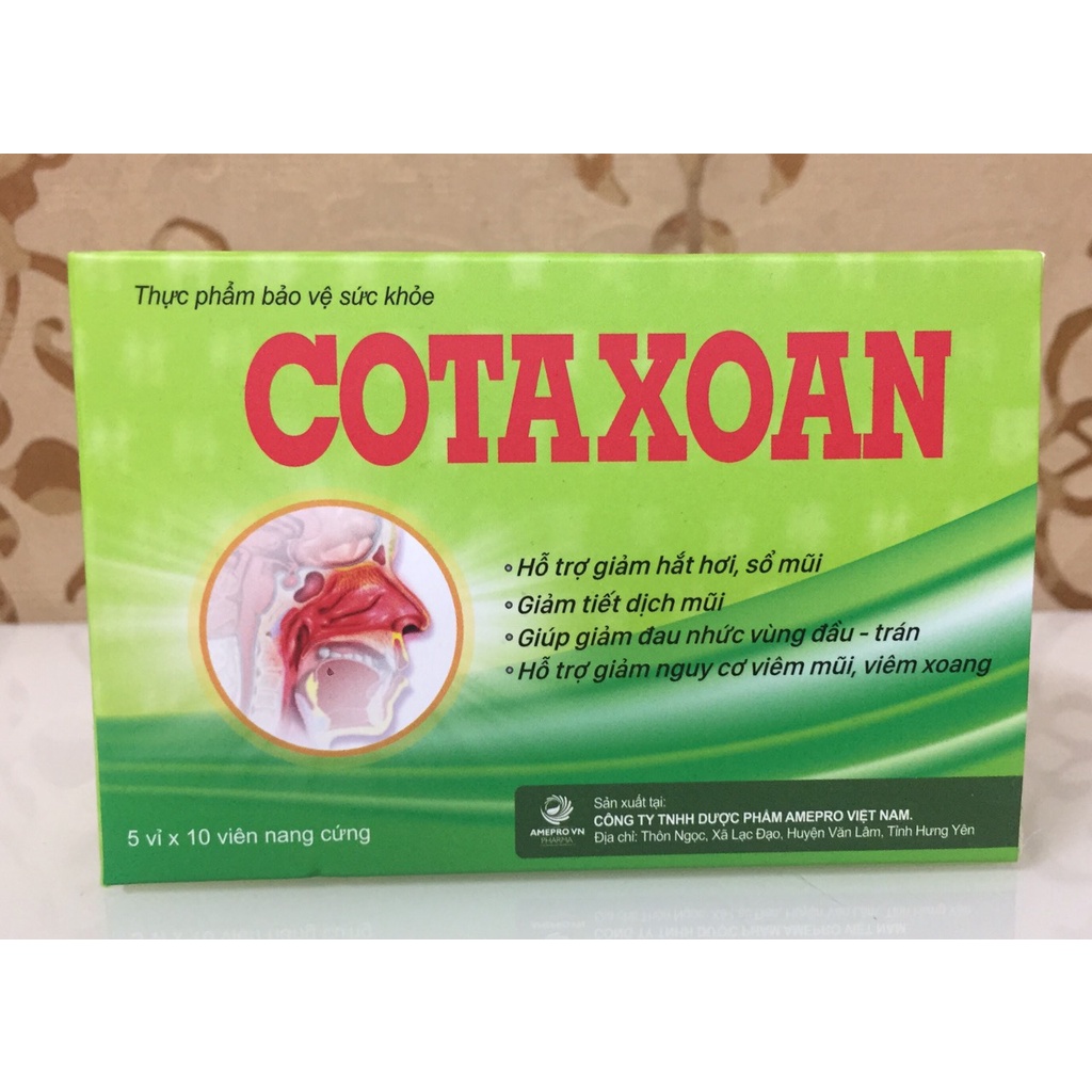 CotaXoan - Hỗ trợ giảm triệu chứng viêm xoang, viêm mũi dị ứng ( Hộp 50 viên)