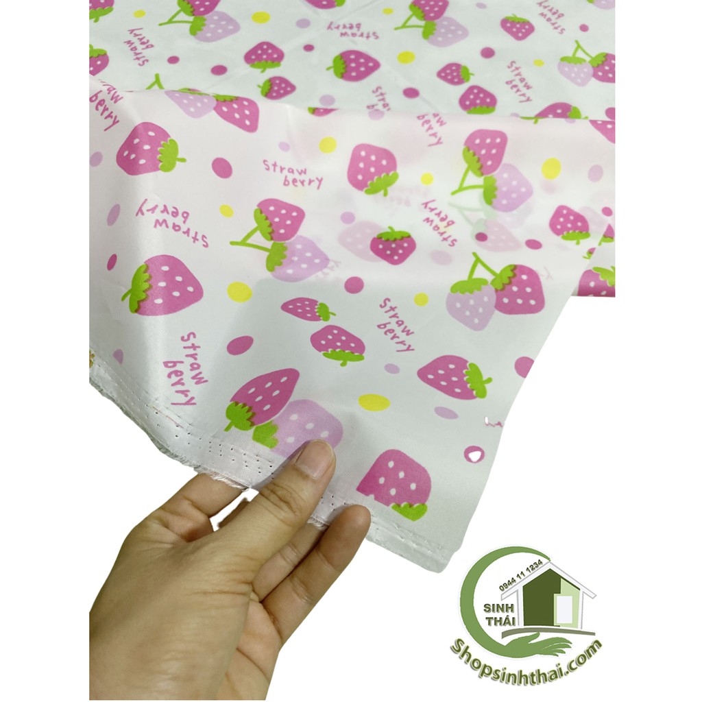 Vải lót hình trái dâu, vải may lót ba lô, túi xách