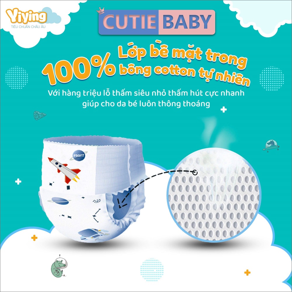 Bỉm Tã Yiying Bông, Tên lửa dán/quần Nội Địa Trung S72/M60/L52/XL44/XXL40/XXXL36 Cho Bé, Trẻ Sơ Sinh - Cutiebaby