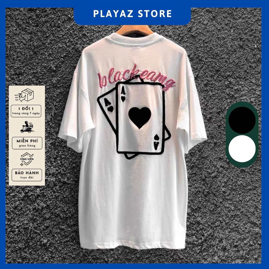 Áo Thun Never Say Die Họa Tiết Thêu Lá Bài Blackgts Tee