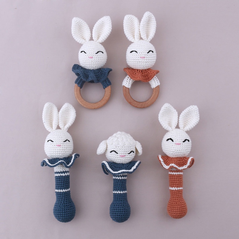 Đồ Chơi Hình Các Con Vật Đan Len Nhiều Màu Sắc Dùng Cho Trẻ Nhỏ Đang Mọc Răng