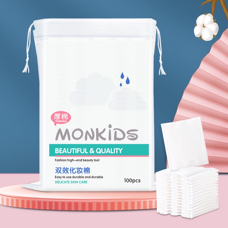 [Hàng mới về] Set 100 miếng bông tẩy trang hai mặt dày dặn tiện dụng