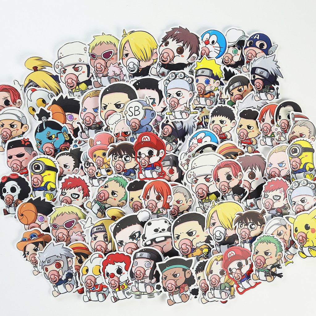 Sticker full Onepiece set hơn 200 hình dán trang trí planer, scrapbook,.. size nhỏ 3-5cm