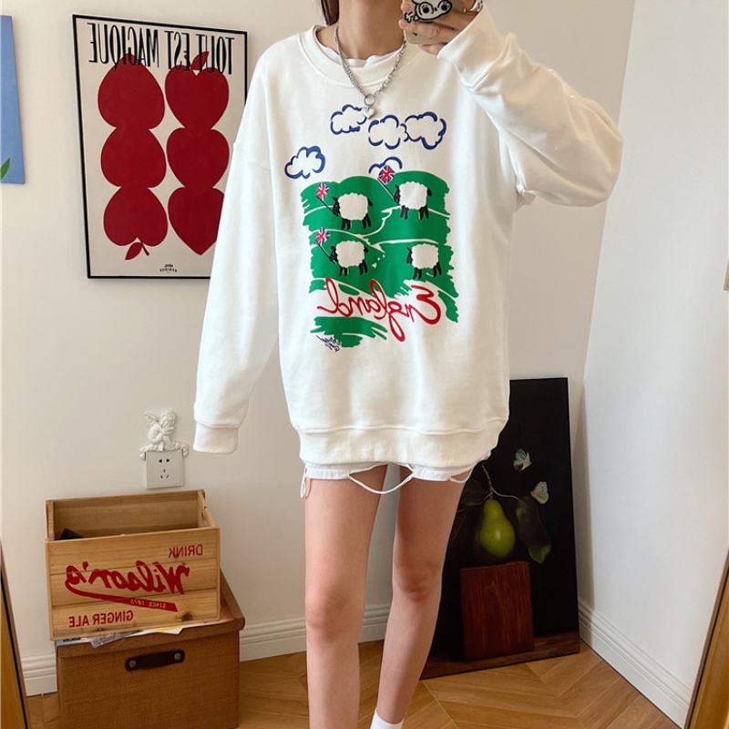 NRVP Mới Áo Thun Tay Dài Dáng Rộng In Chữ Phong Cách Hàn Quốc 2023